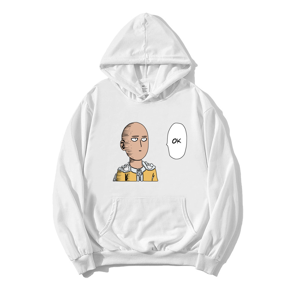 Un golpe Superman Saitama Teacher Anime Periférico Otoño e invierno Moda para hombres y mujeres Suéter de pareja Sudadera con capucha Chaqueta de manga larga