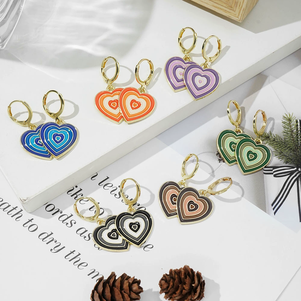 Rainbow модные серьги в тонких сердечках, аксессуар, Aliexpress