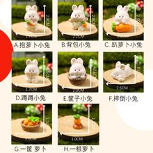 微景观可爱动物卡通小兔子胡萝卜房萌兔园艺树脂饰品配件兔年摆件