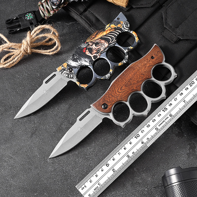 Cuchillo plegable multifuncional para exteriores Cuchillo de defensa personal Cuchillo de supervivencia salvaje para acampar