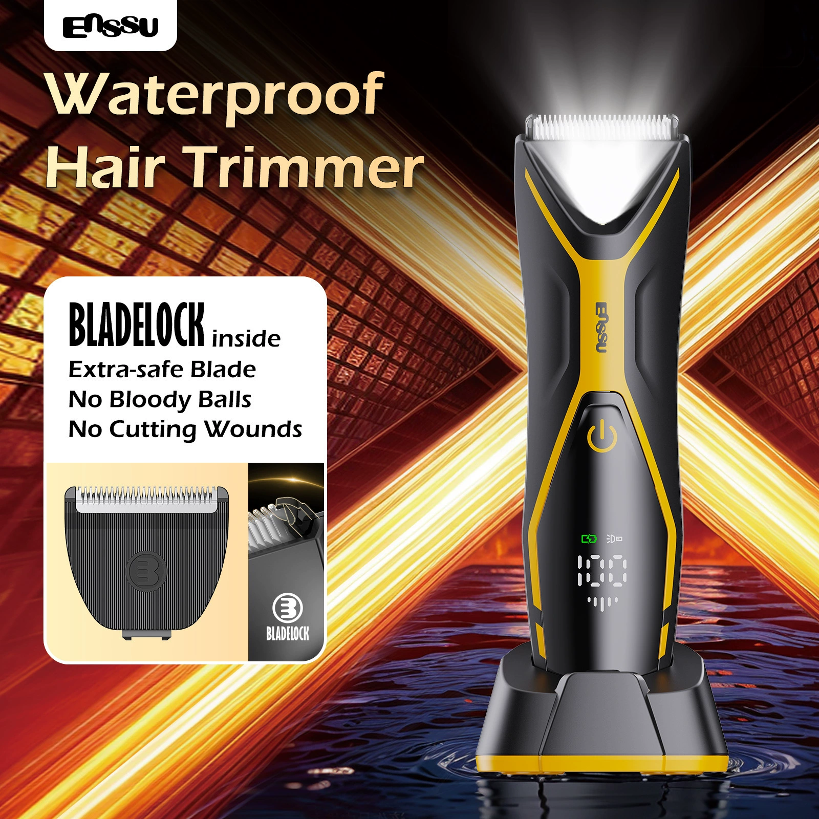 Трансграничная частная машинка для стрижки волос на теле, мужская бритва для тела с цифровым дисплеем, моющийся триммер для волос на всем теле