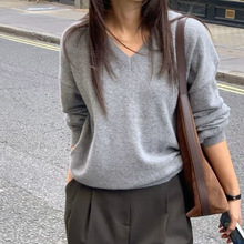 【含羊绒】v领高端羊毛衫百搭基础款内搭软糯濮院实体批发女装