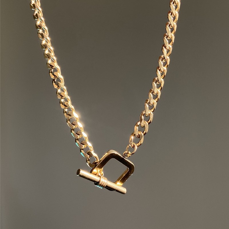 Nihaojewelry Simple Chain Ot Buckle Copper Plated Gold Necklace Wholesale Jewelry display picture 1