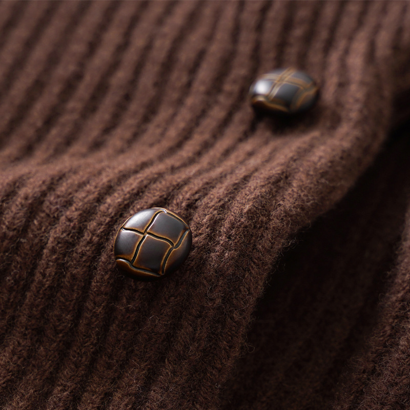 重いポンドの羊のウールの襟をめくってニットのカーディガンのセーターのオーバーの男性の経典のイギリス式の復古の厚い青果の襟のセーター