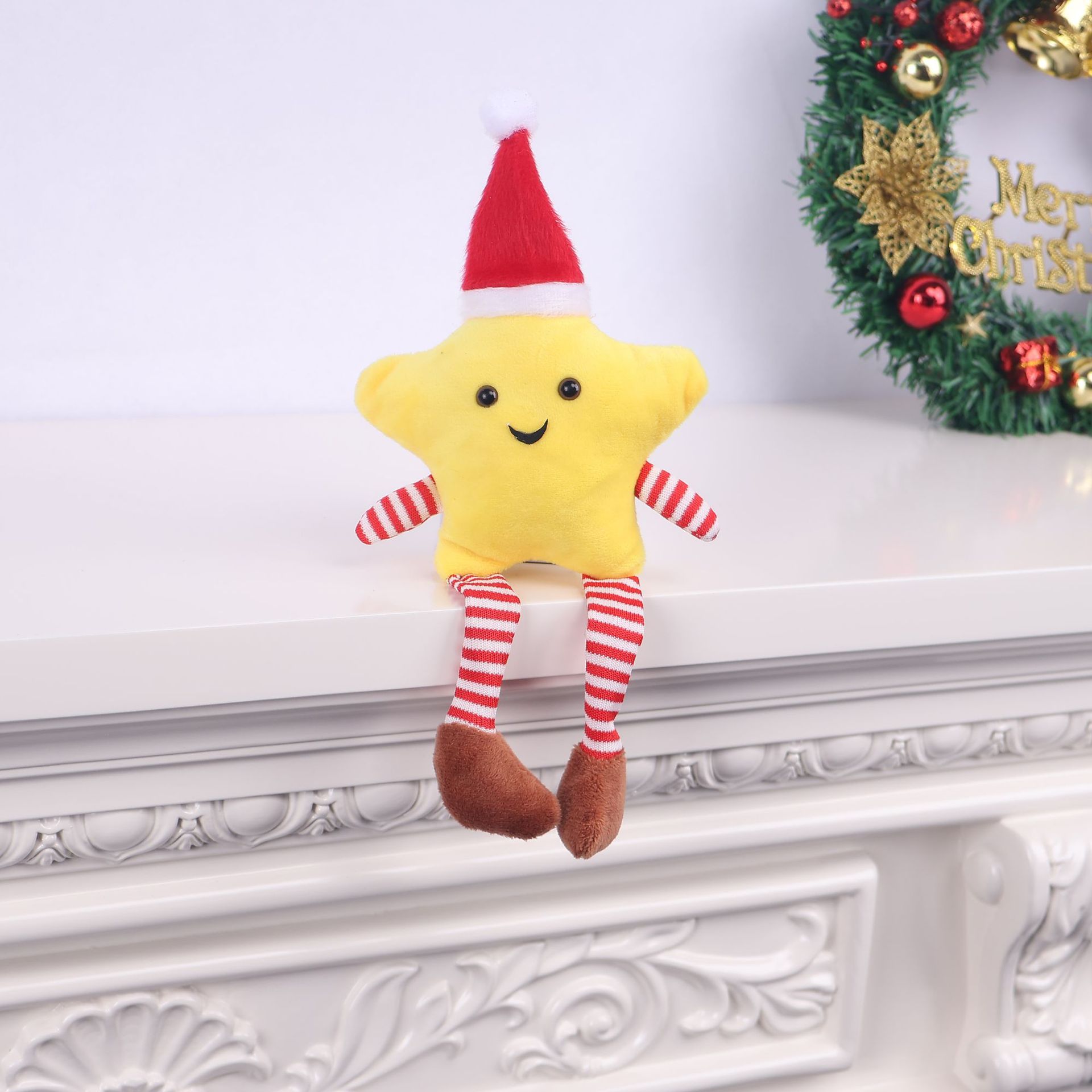 Decoraciones navideñas transfronterizas lindas muñecas de peluche para el hogar adornos de muñecas de tela muñecos de peluche en stock