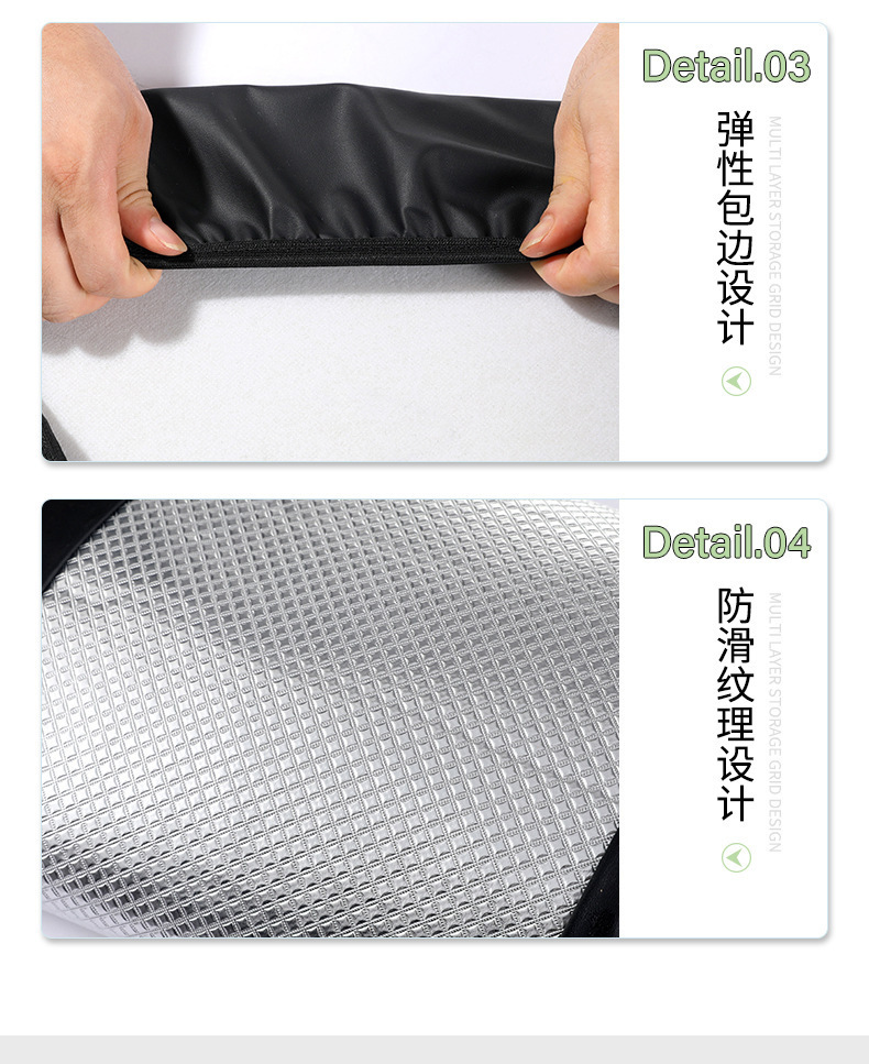 Four-season recommended motorcycle seat cover, silver aluminum film, sun-proof, heat-insulating, thickened leather texture, waterproof, non-slip, for electric scooters
