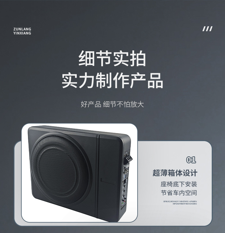 Source Factory 10inch Car Subwoofer 12V Ultra-Thin Active Under-Seat Pure Bass Speaker Modification Oem in Stock