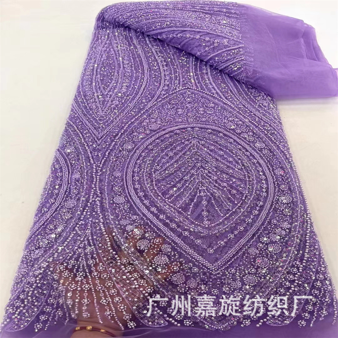 2024 nueva flor grande grano tela industria pesada Europea vestido de novia vestido de dama de honor moda tela JX4087