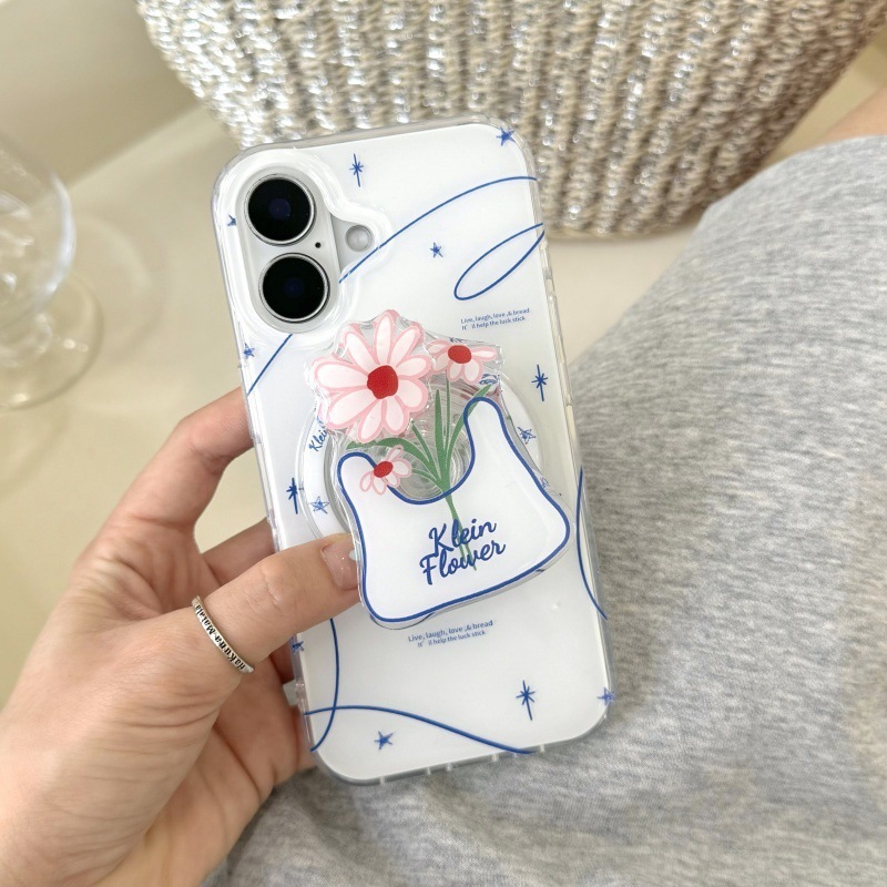 Flores moradas literarias frescas 16ProMax soporte magnético 13 funda para teléfono móvil apple 14 iphone15 femenino