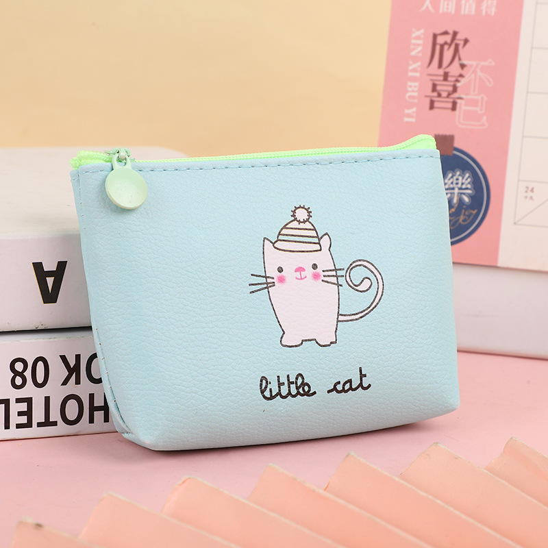 Estilo coreano fresco dibujos animados cremallera monedero corto cartera chica corazón lindo estudiante portátil caso clave