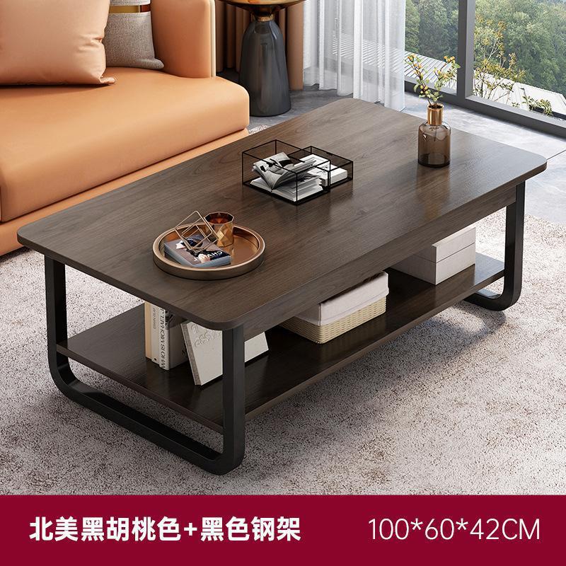 Mesa de café sala de estar sofá en casa doble capa lateral simple moderna casa de alquiler oficina pequeña mesa de té mesa cuadrada