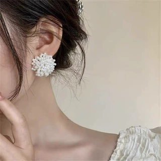 超仙个性花团烟花串珠耳钉925防银针高级感轻奢百搭网红时尚耳饰