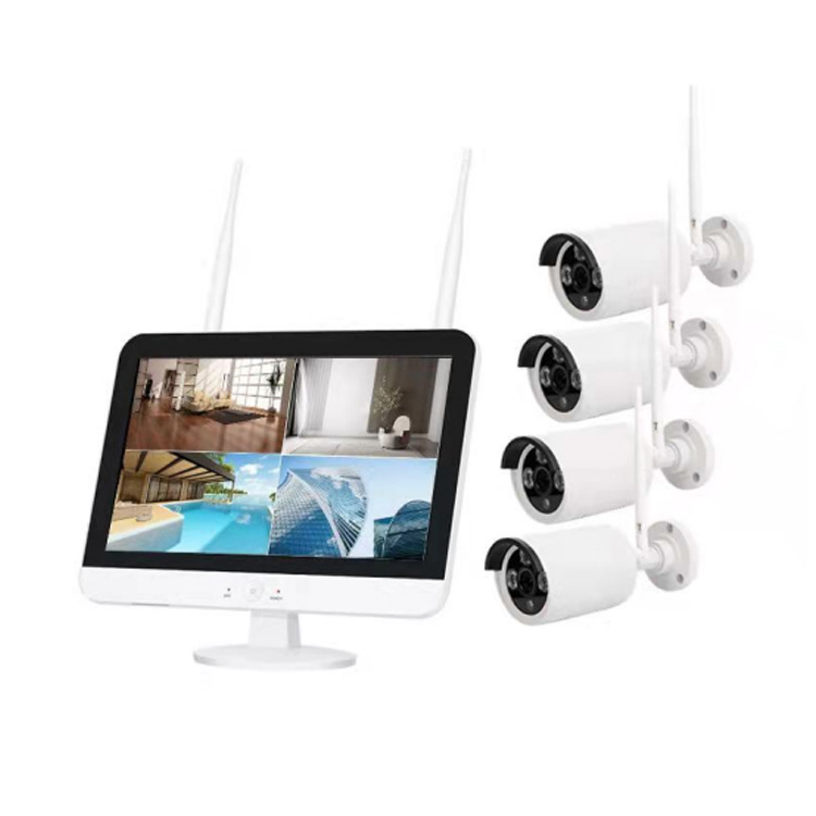 Kit de equipos de monitoreo inalámbrico wifi HD 4 cameras paquete de cámara web kit wifi monitor doméstico