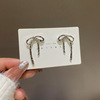 Summer brand silver needle, earrings with bow, silver 925 sample, simple and elegant design