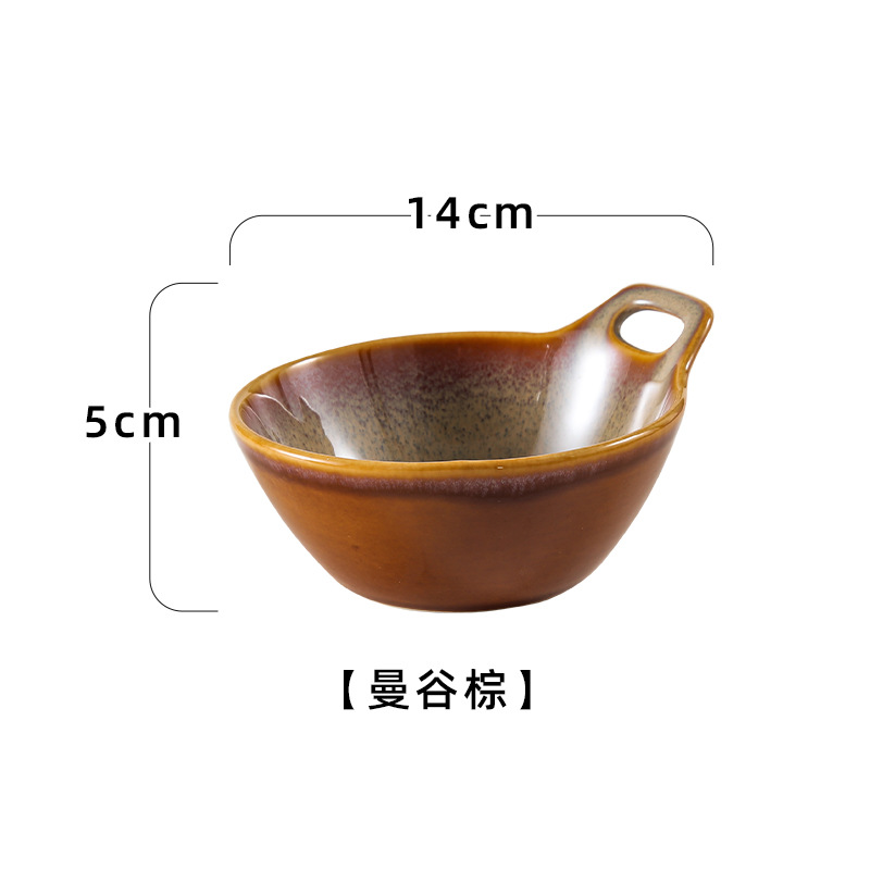 Horno transfronterizo tazón de una sola manija tazón de avena tazón de ensalada de frutas cuenco de postre linda chica tazón para hornear