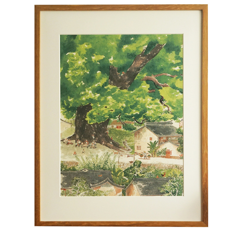 5ZV7 wholesale Peach Blossom Spring scroll painting, new Chinese style ink wash painting living room decoration, entryway hanging vertical painting, Huang Xiaoxiao