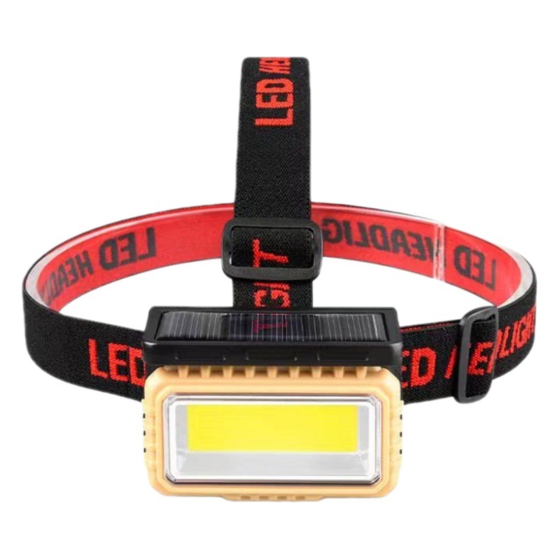 Faro de inducción transfronterizo carga solar Reflector lámpara de minero montada en la cabeza lámpara de pesca al aire libre camping noche faro