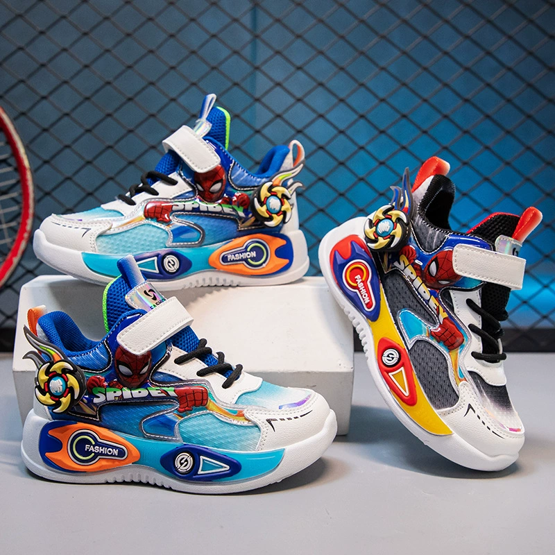 Спортивная обувь для мальчиков, детская повседневная обувь на мягкой подошве, новые весенне-осенние сетчатые кроссовки, легкие и универсальные баскетбольные кроссовки для мальчиков.