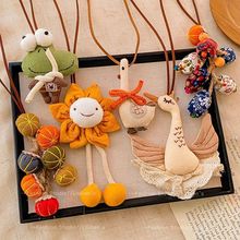 童趣可爱布艺毛衣项链女生秋冬日韩系时尚气质挂脖配饰百搭卫衣链