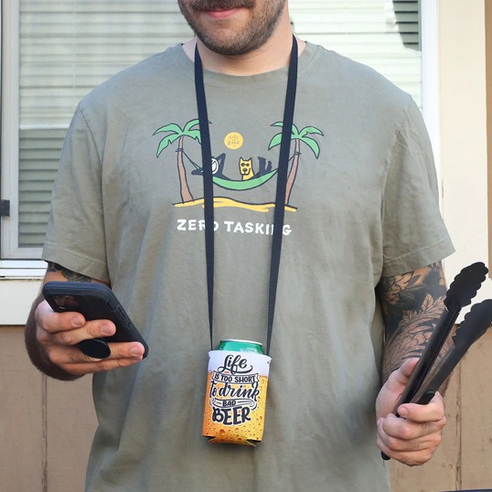 工厂批发潜水料杯套 转印可乐杯套 易拉罐套可调解可拆卸肩带杯套