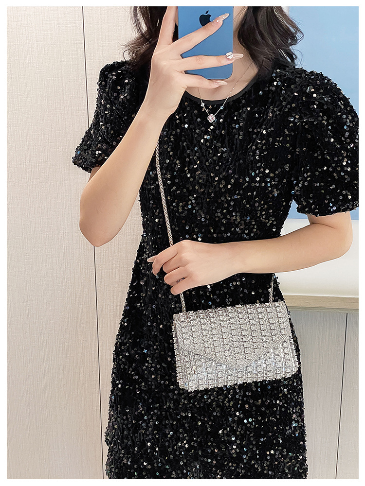 Cross-border bag bestsellers: Women's bag, chain, super shiny diamond-encrusted small square bag, crossbody bag, fashionable and versatile, socialite dinner bag undefined