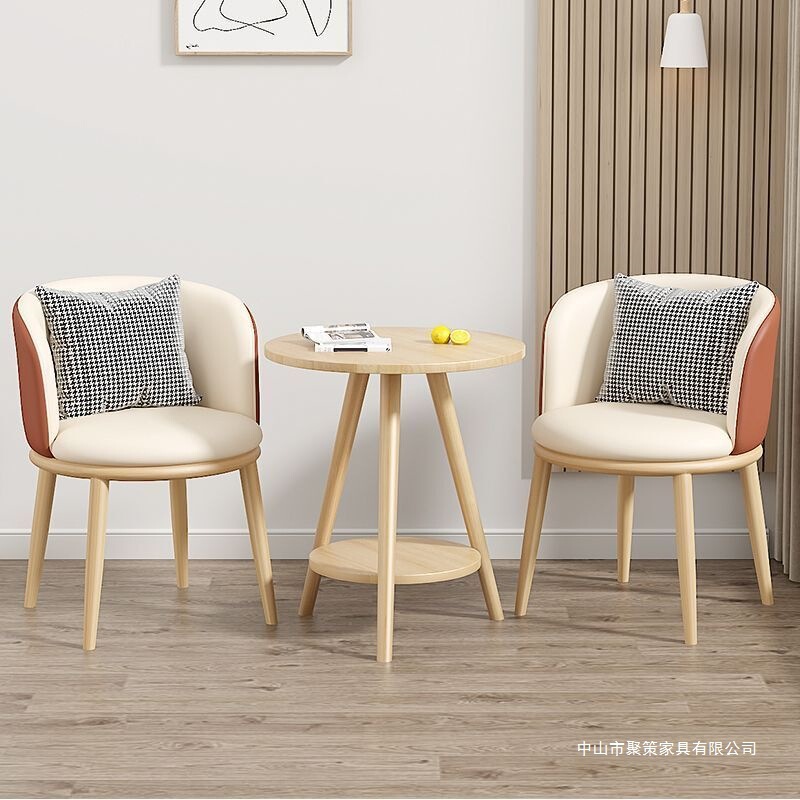 Balcony Tea Table and Chair Set 2025 New Model Small Round Table Coffee Table Sales Office Meeting Reception Table One Table Two Chairs Balcony Tea Table and Chair Set 2025 New Model Small Round Table Coffee Table Sales Office Meeting Reception Table One Table Two Chairs