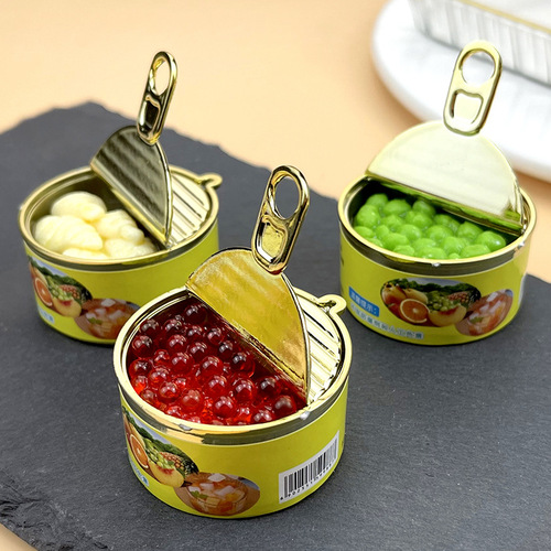 Hot selling simulation canned model toys in the live broadcast room diy miniature simulation snacks canned fruit toys