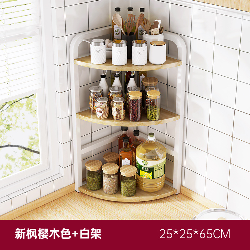 Esquina de la cocina estante de almacenamiento encimera de esquina trípode hogar esquina condimento estante de almacenamiento multi-capa condimento rack