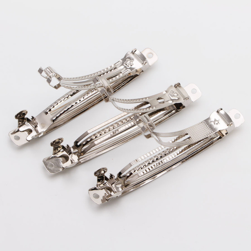 10cm Bridal Crown Five-Star Simple Double-Prong Spring Clip for Professional Hair Flower Clips DIY Accessory Parts