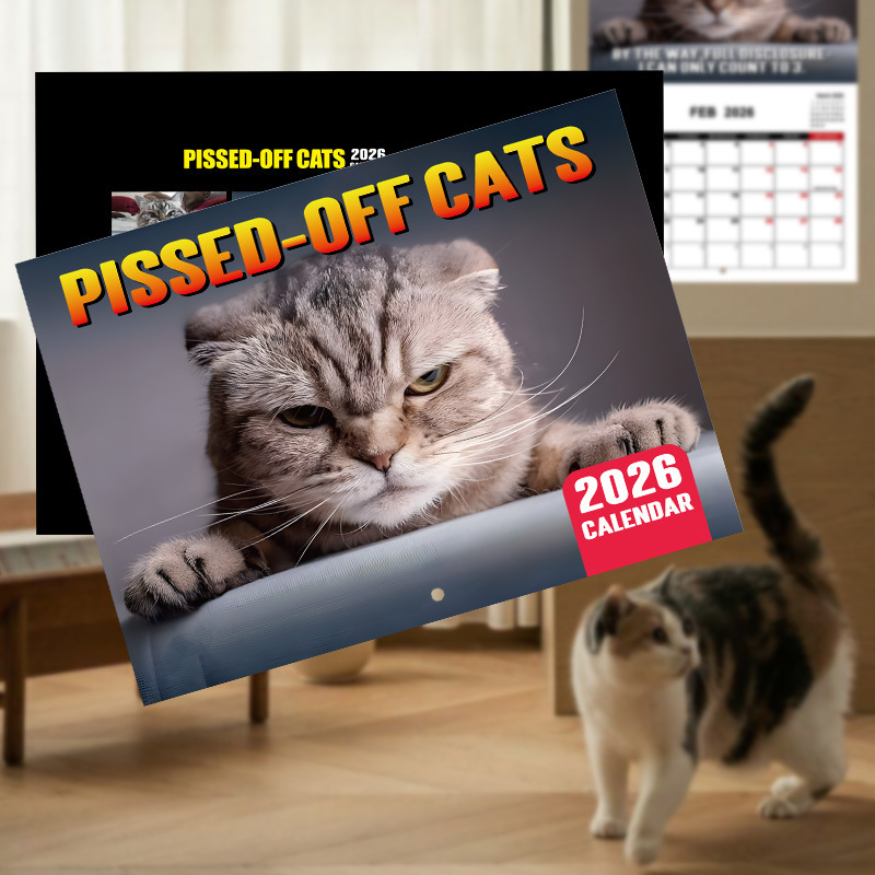 クロスボーダー 2026 新しい PISSED-DFF CATSf アングリー キャット ウォール カレンダー ウォール 乗馬 ネイル カレンダー 在庫あり|undefined