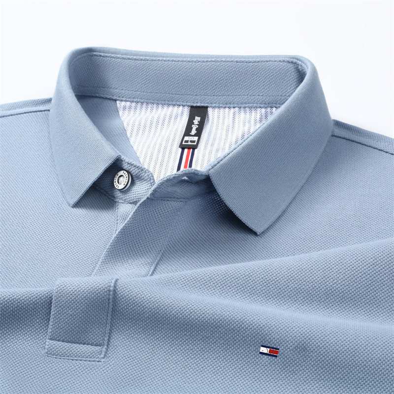 Authentic American Tommy Short-Sleeved Polo Shirt for Men, Pure Cotton, Summer Thin Style, Business Casual, Breathable T-Shirt, Versatile Authentic American Tommy Short-Sleeved Polo Shirt for Men, Pure Cotton, Summer Thin Style, Business Casual, Breathable T-Shirt, Versatile