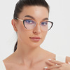 Metal fashionable glasses, European style, cat's eye