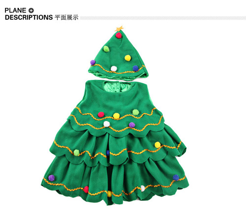Christmas Adult Parent-Child Christmas Tree Costume Children's Christmas Costume Halloween Santa Tree Costume