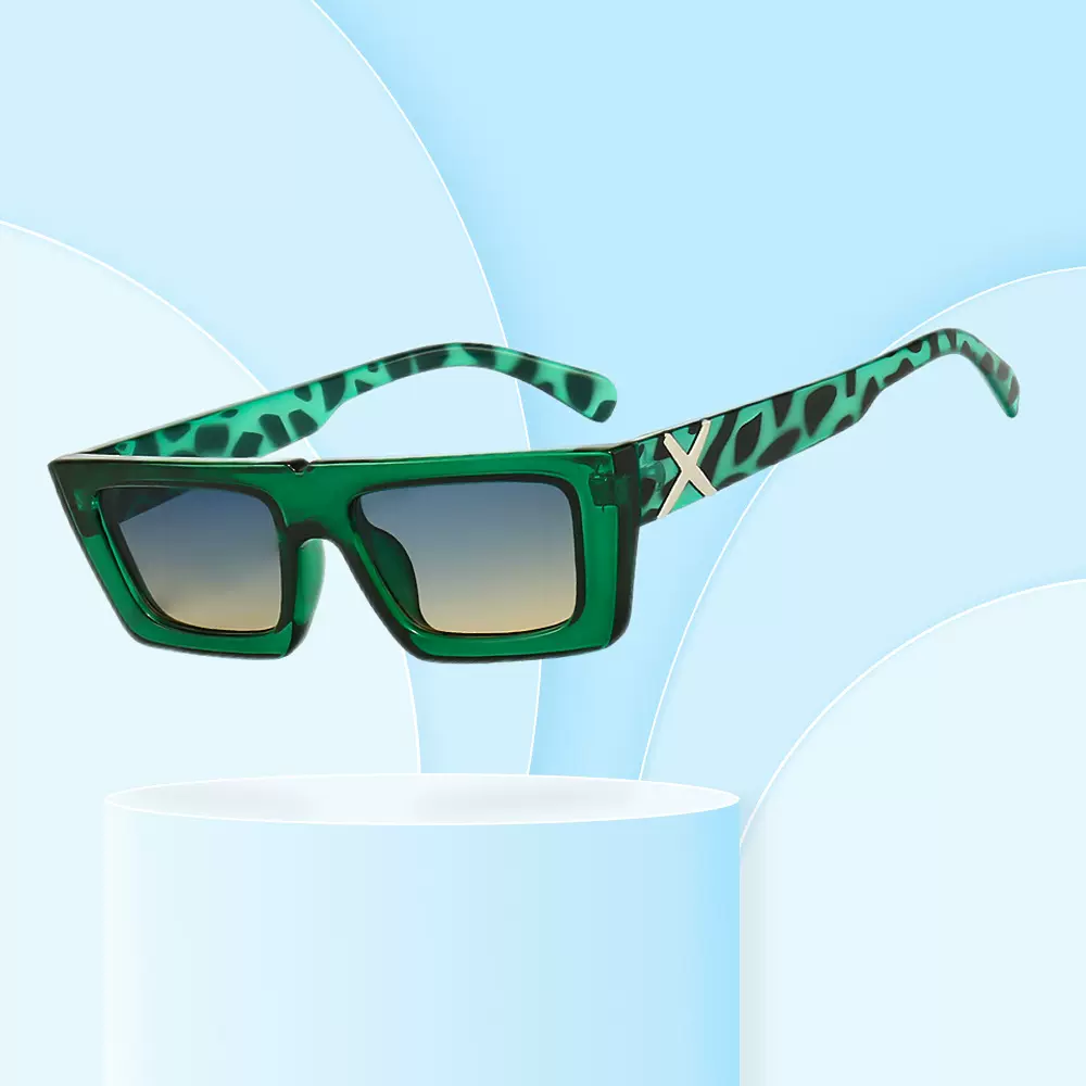 新款时尚方形小框欧美复古前卫轻奢糖果色太阳镜 ins网红走秀墨镜