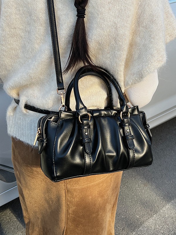 Nicho Zhong bolso de mano plegable Boston 2026 mujer nueva moda transfronteriza alta textura mochila de hombro
