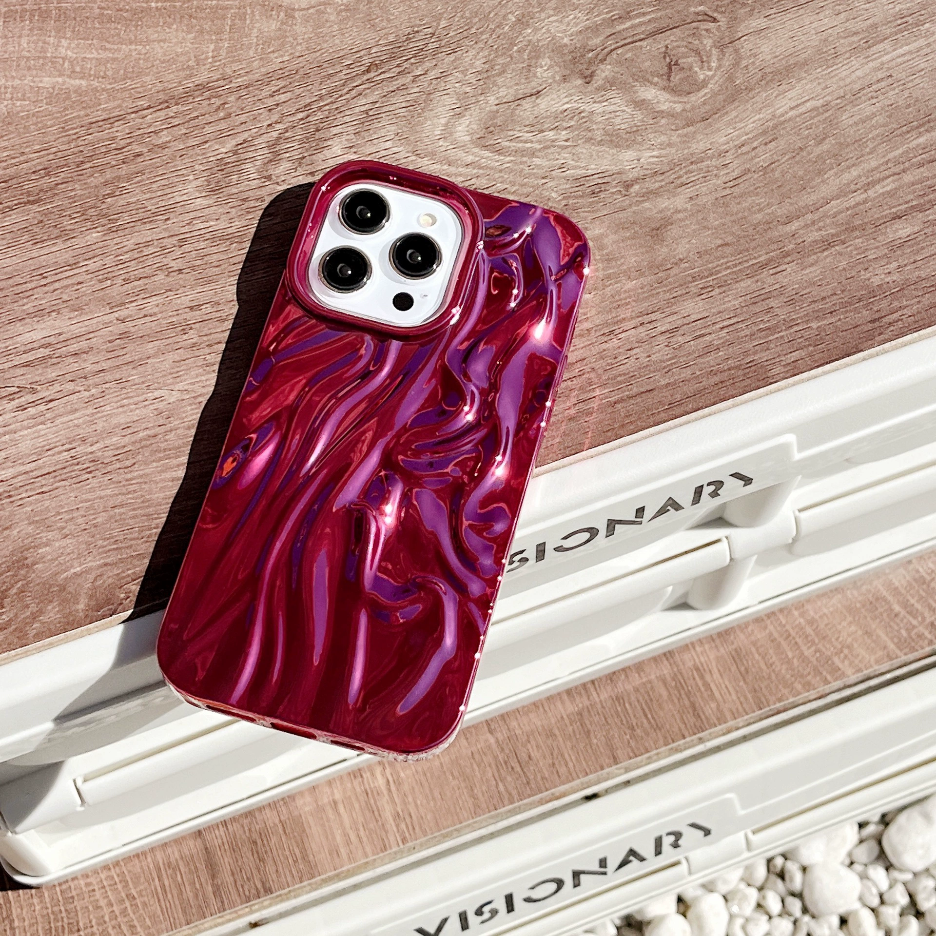 Чехол для телефона Apple совместим с iPhone 11–16/Pro/Pro Max, складчатое электроосаждение LJ, металлик