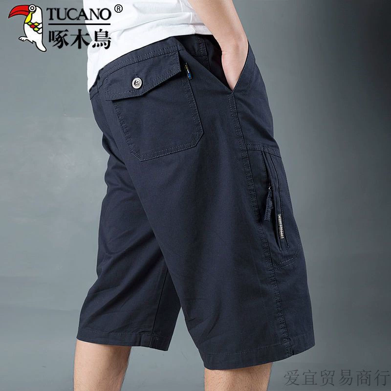 Мужские спортивные хлопковые брюки, шорты, для среднего возраста, oversize