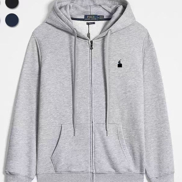 Ralph Lauren cross-border pony logo embroidered hooded zip-up sweatshirt for men, autumn and winter style, fleece-lined zip-up cardigan men's sweatshirt Ralph Lauren cross-border pony logo embroidered hooded zip-up sweatshirt for men, autumn and winter style, fleece-lined zip-up cardigan men's sweatshirt