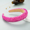 Woven sponge headband handmade with beads, hair accessory for face washing, European style, Korean style, simple and elegant design