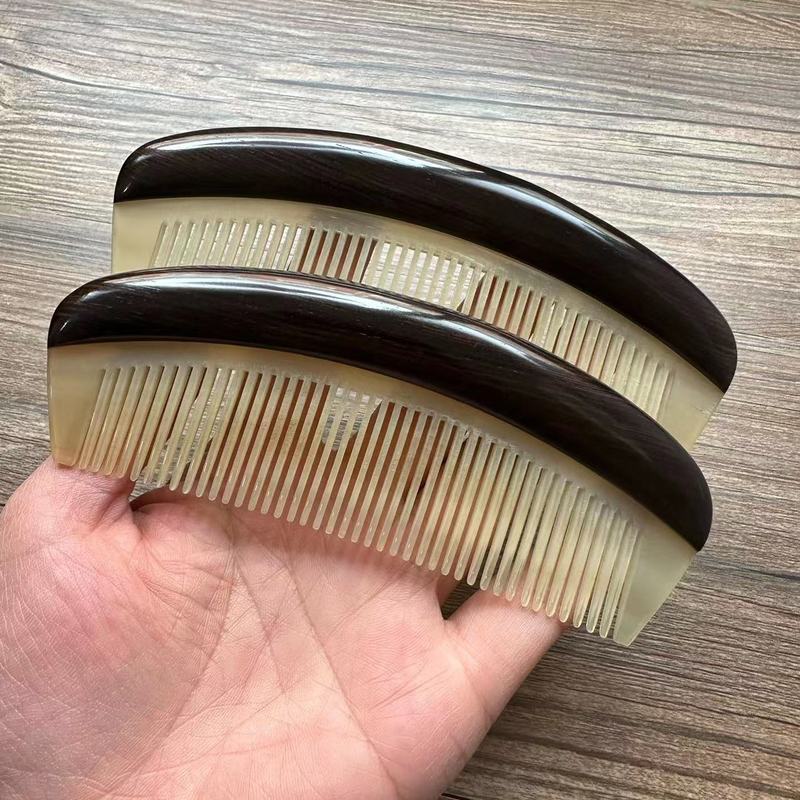 メーカー卸売 厚手ハンドル 黒檀櫛 羊角象嵌 紫檀牛角櫛 ギフトボックス 女性向けお土産|undefined