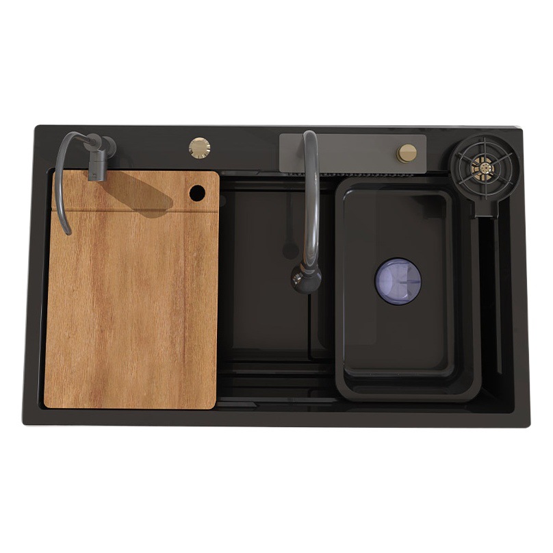 Fregadero Artesanal de Cocina 304 de Acero Inoxidable, Recubrimiento Nano, Relieve, Monotanque