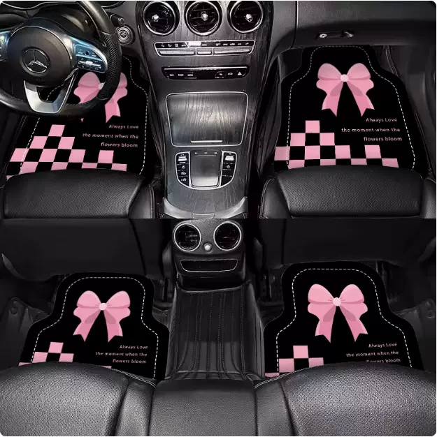 2025新款汽车脚垫通用硅藻泥吸水防滑喜庆红色地毯式单片全套车垫