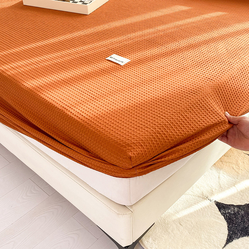 Nueva funda de cama de algodón Waffle de categoría A individual 2025 nueva funda de cama de algodón con cubierta protectora de colchón Simmons