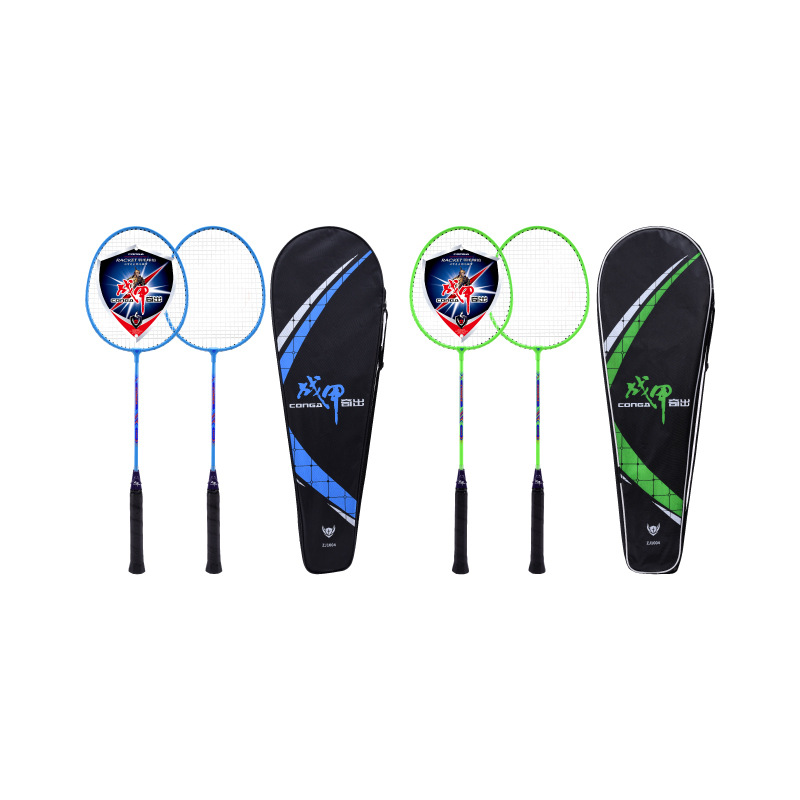 战甲羽毛球拍套装ZJ1004儿童成人超轻铁合金双拍带包羽拍|ms