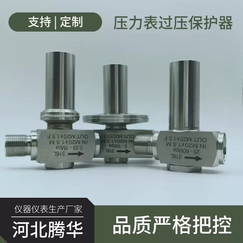压力表过载保护器 1.6mpa-25mpa过压保护器多款规格适用不同表型