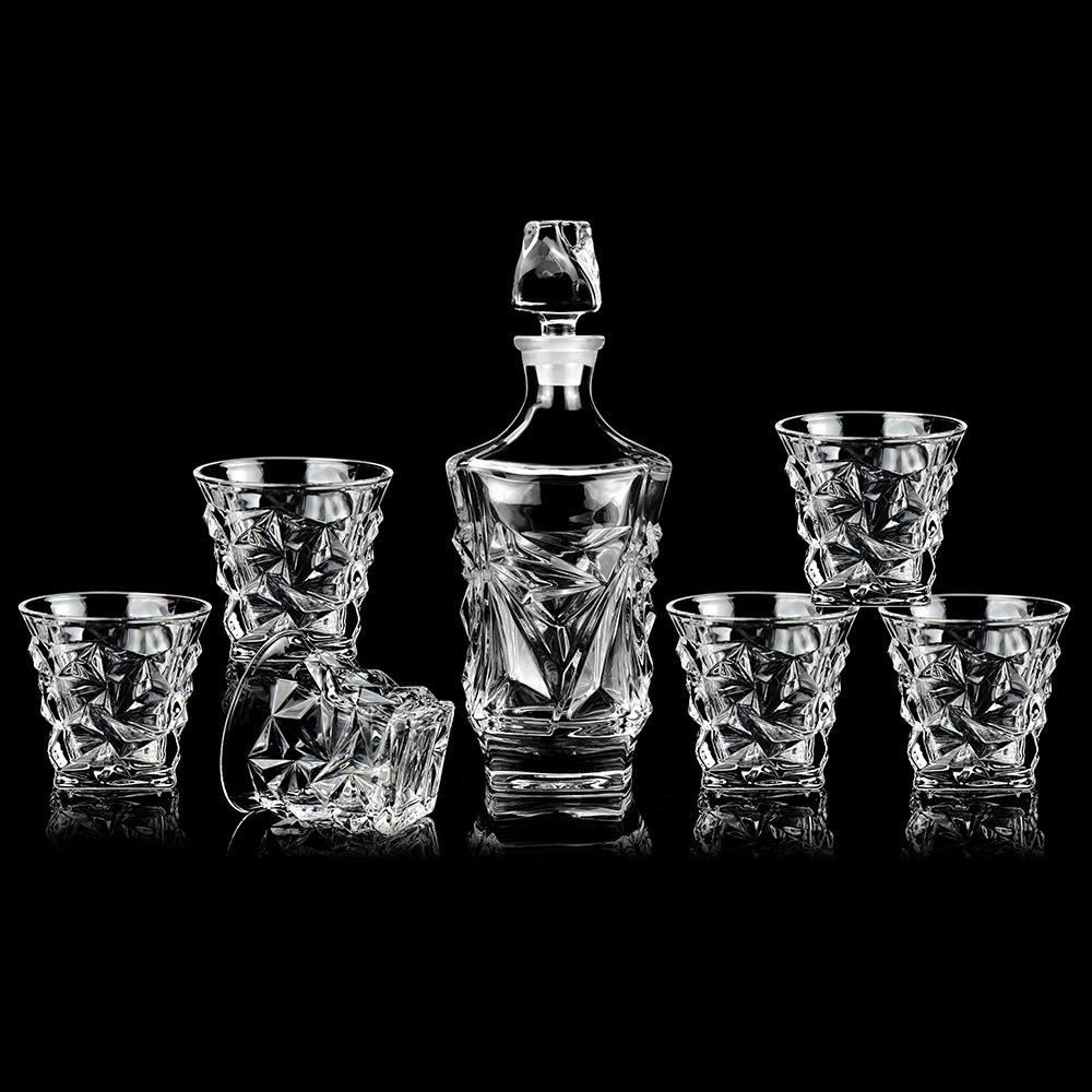 金像 850ml威士忌醒酒器礼品套装 意大利精致玻璃酒杯套装7件套