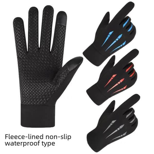 Sports Cycling Outdoor Gloves Men's Fishing Non-Slip Touch Screen Courier New Windproof Plus Velvet Thickened Gloves Wholesale
