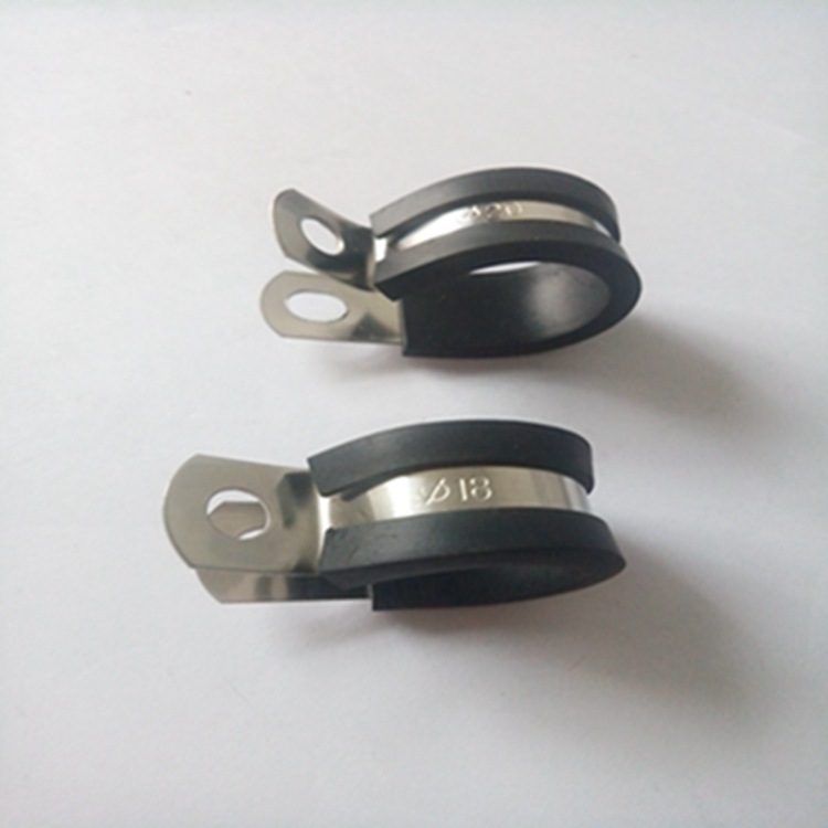 镀锌R型管夹 包胶夹箍 单脚固定波纹管管卡