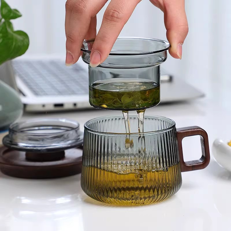 Taza de Té de Vidrio de Borosilicato Alto, Resistente a Altas Temperaturas, para Oficina