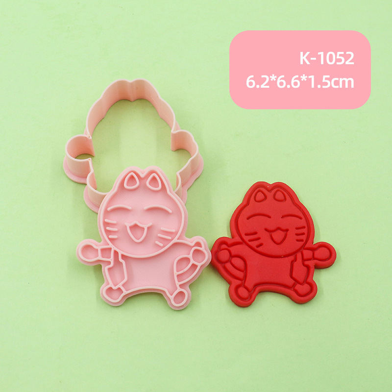 Bige Multi-Building Biscuit Molde Dibujos animados Lindo Animal Siam Lip Home Baking Refer Parche Piedra Plástico Clay image 17